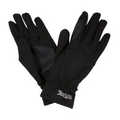 Rękawiczki Unisex Dla Dorosłych Softshell III. Czarne rękawiczki męskie Regatta, bez wzorów, z elastanu. Za 88.99 zł.