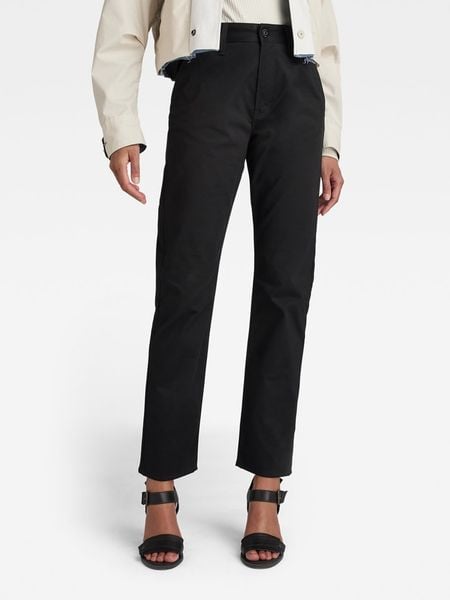 G-Star Spodnie chino w kolorze czarnym rozmiar: W33/L32. Czarne spodnie materiałowe damskie G-Star, bez wzorów, retro, z podwyższonym stanem. Za 204.95 zł.