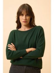 Just Cashmere Kaszmirowy sweter "Rebecca" w kolorze ciemnozielonym rozmiar: M. Zielone swetry klasyczne damskie Just Cashmere, m, z kaszmiru, bez kołnierzyka. Za 382.89 zł.