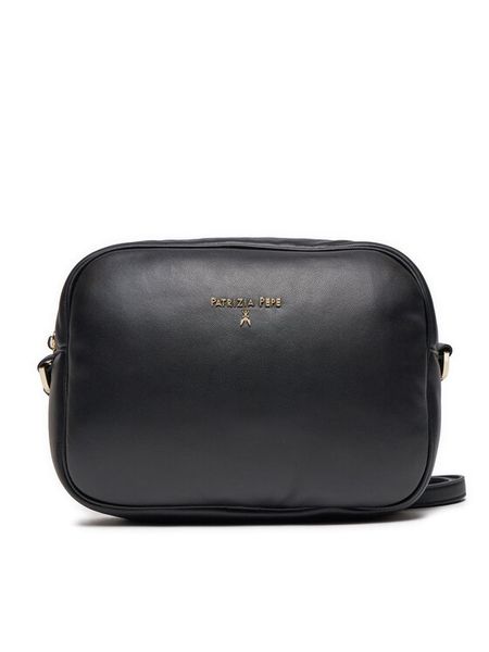 Patrizia Pepe Torebka 8B0192/L113-K103 Czarny. Czarne listonoszki damskie Patrizia Pepe, bez wzorów, ze skóry, bez dodatków. Za 699.99 zł.