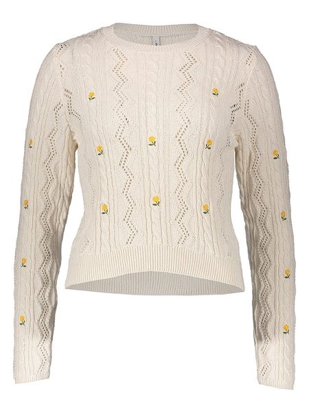 ONLY Sweter w kolorze beżowym rozmiar: L. Brązowe swetry klasyczne damskie Only, l, bez kołnierzyka. Za 129.95 zł.