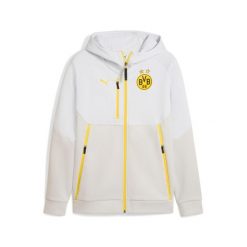 Rozpinana bluza Borussia Dortmund 2025/26. Szare bluzy bez kaptura męskie Puma, bez wzorów, z materiału, sportowe, bez kołnierzyka, bez ramiączek. Za 425.35 zł.