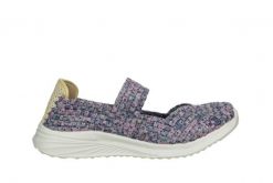 Półbuty Rock Deborah Blueberryberg 032953, Wielokolorowe, Materiał - 38. Czerwone półbuty damskie Rock Spring, bez wzorów, z materiału, rockowe, z kwadratowym noskiem, bez obcasa. W wyprzedaży za 134.10 zł.