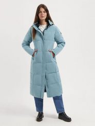 TRAVELIN' Płaszcz pikowany "Freya" w kolorze błękitnym rozmiar: 3XL. Niebieskie płaszcze damskie Travelin', xl, bez wzorów. Za 360.95 zł.