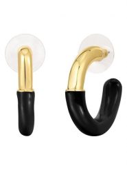 Yokoamii Pozłacane kolczyki-półkreole rozmiar: onesize. Czarne kolczyki damskie Yokoamii, metalowe. Za 34.99 zł.