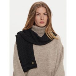 Szalik Coach. Czarne szaliki i kominy damskie Coach, bez wzorów. Za 309.99 zł.