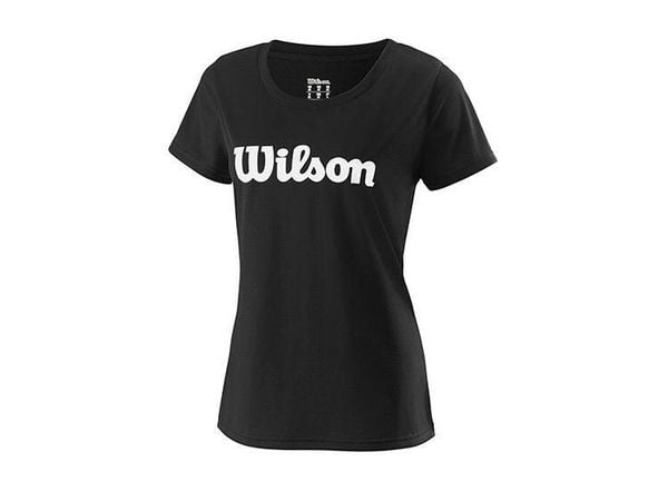 Damska koszulka z grafiką Wilson. Czarne bluzki sportowe damskie Wilson, l, z materiału, bez kołnierzyka, bez ramiączek. Za 161.50 zł.