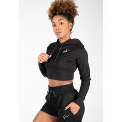 Pixley Crop Top Bluza z kapturem - Czarny. Czarne bluzy sportowe damskie GORILLA WEAR, xs, bez wzorów, bez ramiączek. Za 161.00 zł.