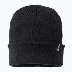 Czapka zimowa Jack Wolfskin Rib. Czarne czapki męskie Jack Wolfskin, na zimę, bez wzorów, z materiału. Za 119.99 zł.