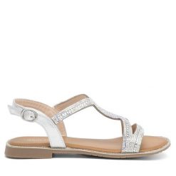 Sandały Jenny Fairy. Szare sandały damskie Jenny Fairy, bez wzorów, bez obcasa, na płaskiej podeszwie. Za 119.99 zł.