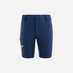 Spodnie krótkie TREKKER STRETCH III męskie. Niebieskie spodnie materiałowe męskie Millet, bez wzorów, z elastanu. Za 296.75 zł.
