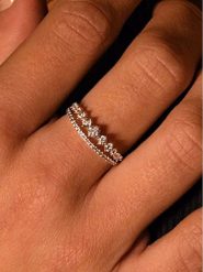 OR ÉCLAT Złoty pierścionek "Ma reine" z cyrkoniami rozmiar: 52. Szare pierścionki damskie Or Éclat, z cyrkonią, złote. Za 1,261.99 zł.