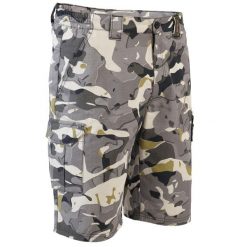 Bermudy Solognac 500 camo woodland V1 LTD. Szare szorty męskie SOLOGNAC, bez wzorów, z bawełny, sportowe. Za 79.99 zł.