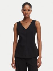 Calvin Klein Jeans Top LV044G206G Czarny Slim Fit. Czarne topy damskie Calvin Klein Jeans, xl, bez wzorów, z jeansu, bez kołnierzyka. Za 249.99 zł.