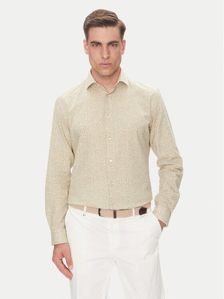 Pierre Cardin Koszula C6 41017.0451 Beżowy Modern Fit. Brązowe koszule męskie Pierre Cardin, m, bez wzorów, z bawełny, bez kołnierzyka, bez ramiączek. Za 209.99 zł.