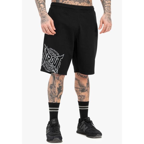 Krótka regularna fryzura Tapout Spirit. Czarne szorty męskie TAPOUT, bez wzorów, z bawełny. Za 173.50 zł.