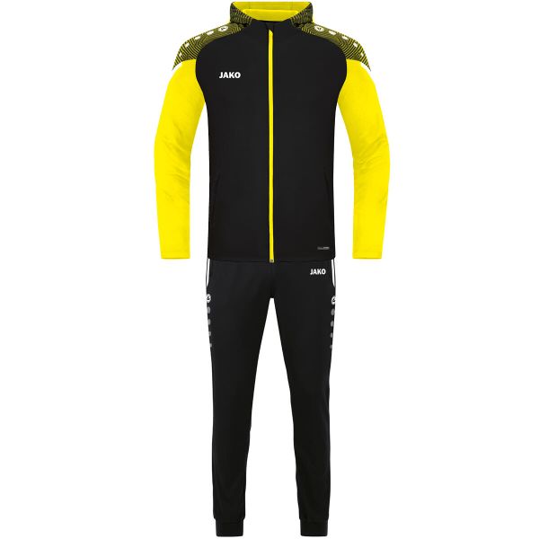 Dres z kapturem Jako Performance. Czarne spodnie dresowe damskie Jako, bez wzorów, z dresówki. W wyprzedaży za 309.05 zł.