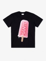 Koszulka sportowa MANTO Ice cream z krótkim rękawem. Czarne bluzki sportowe damskie Manto, m, bez wzorów, z bawełny, bez ramiączek. Za 119.99 zł.