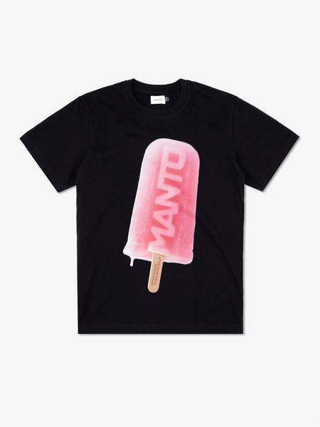 Koszulka sportowa MANTO Ice cream z krótkim rękawem. Czarne bluzki sportowe damskie Manto, m, z bawełny, bez ramiączek. Za 119.99 zł.