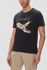 AERONAUTICA MILITARE Granatowy bawełniany męski t-shirt, Rozmiar XXL. Niebieskie t-shirty męskie AERONAUTICA MILITARE, l, bez wzorów, z bawełny, bez kołnierzyka. Za 249.99 zł.