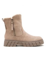 Foreverfolie Botki w kolorze khaki rozmiar: 37. Brązowe botki damskie Foreverfolie, z materiału, bez obcasa, bez zapięcia. Za 152.98 zł.