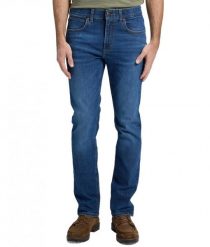 MESKIE SPODNIE LEE DAREN BLUE FUSE 112376377. Niebieskie spodnie materiałowe męskie Lee, bez wzorów, z jeansu. Za 219.99 zł.