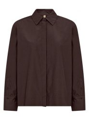 Soyaconcept Bluzka "Netti" w kolorze ciemnobrązowym rozmiar: XL. Brązowe bluzki damskie Soyaconcept, xl, bez wzorów, z bawełny, bez kołnierzyka, bez ramiączek. Za 194.95 zł.