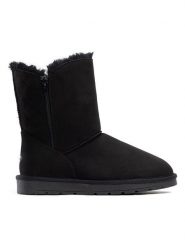ISLAND BOOT Botki zimowe "Zasha" w kolorze czarnym rozmiar: 39. Czarne botki damskie Island Boot, na zimę, z materiału, bez obcasa, bez zapięcia. Za 172.49 zł.