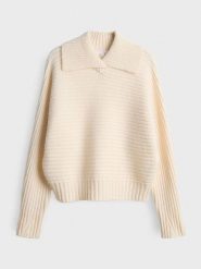 OPUS Sweter "Purika" w kolorze kremowym rozmiar: 38. Brązowe swetry klasyczne damskie Opus, prążkowane, bez kołnierzyka. Za 214.70 zł.