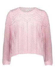 Vila Sweter w kolorze jasnoróżowym rozmiar: XL. Różowe swetry klasyczne damskie Vila, xl, ze splotem, bez kołnierzyka. Za 79.03 zł.