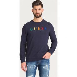 BLUZA JED Guess. Niebieskie bluzy bez kaptura męskie Guess, l, z bawełny. Za 221.40 zł.