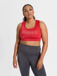 Biustonosz dla kobiet Hummel Curvy Sports Plus. Czerwone biustonosze sportowe damskie HUMMEL, bez wzorów, z elastanu. Za 168.00 zł.