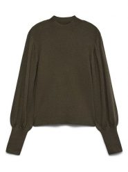 Vero Moda Sweter w kolorze khaki rozmiar: M. Brązowe golfy damskie Vero Moda, m, bez wzorów, prążkowane, bez ramiączek. Za 114.95 zł.