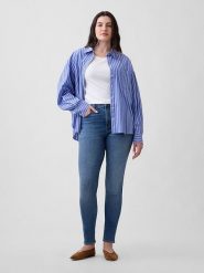 GAP Dżinsy - Skinny fit - w kolorze niebieskim rozmiar: W28. Niebieskie jeansy damskie GAP, z podwyższonym stanem. Za 100.52 zł.
