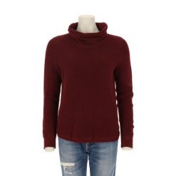 Second life - Sweter damski w kolorze burgundowym - Stan bardzo dobry. Czerwone swetry klasyczne damskie Ralph Lauren, bez kołnierzyka. Za 127.76 zł.