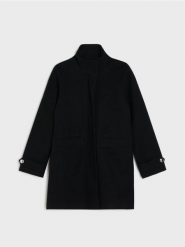 Klasyczny płaszcz z ozdobnymi guzikami - czarny. Czarne płaszcze damskie Sinsay, l, bez wzorów, klasyczne. Za 129.99 zł.
