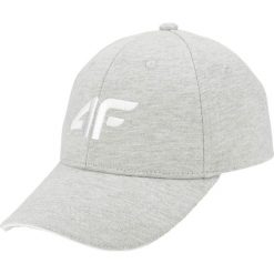 Czapka z daszkiem damska CAD002 - chłodny jasny szary melanż. Szare czapki z daszkiem damskie 4f, bez wzorów. W wyprzedaży za 39.99 zł.