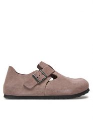 Birkenstock Klapki London 1028099 Fioletowy. Fioletowe klapki damskie Birkenstock, bez wzorów, ze skóry, bez obcasa. Za 629.99 zł.