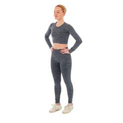 Damski zestaw sportowy Xtreme - legginsy sportowe + sportowy Croptop - Antracyt. Brązowe legginsy damskie XTREME SOCKSWEAR, bez wzorów. W wyprzedaży za 199.42 zł.