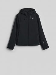 4F Kurtka softshell wiatroodporna damska - czarny XS. Czarne kurtki damskie 4f, xs, bez wzorów, z softshellu, bez kaptura. Za 299.99 zł.