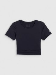 4F Crop top treningowy damski 4F x Anna Lewandowska - czarny S. Czarne topy damskie 4f, l, bez wzorów, z materiału, bez kołnierzyka. Za 99.99 zł.