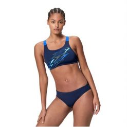 Speedo Dames Bikini Medley Logo V-Back Marine/Blauw. Niebieskie bikini damskie Speedo, bez wzorów. Za 239.50 zł.