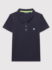 Guess Polo L2GP02 KAPY0 Granatowy Regular Fit. Niebieskie t-shirty chłopięce Guess, z aplikacjami, z bawełny, bez ramiączek. Za 89.99 zł.