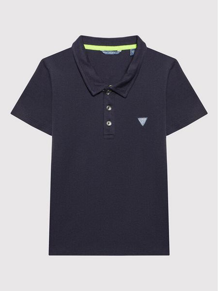 Guess Polo L2GP02 KAPY0 Granatowy Regular Fit. Niebieskie t-shirty chłopięce Guess, z aplikacjami, z bawełny, bez ramiączek. Za 89.99 zł.