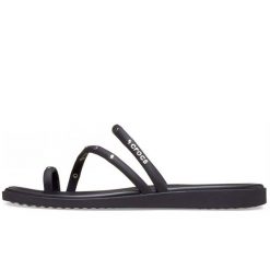 Sandały Crocs Z Pętelką Na Palec I Ćwiekami Damskie. Czarne sandały damskie Crocs, bez wzorów, z materiału, bez obcasa. Za 294.99 zł.