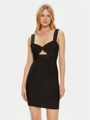 Guess Sukienka koktajlowa W4YK51 Z2XY0 Czarny Bodycon Fit. Czarne sukienki damskie Guess, s, z aplikacjami, z wiskozy, wizytowe, bez kołnierzyka, bez ramiączek, bodycon. Za 329.99 zł.