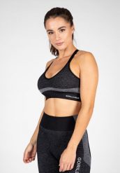 Selah Bezszwowe Biustonosz sportowy - Czarny. Czarne biustonosze sportowe damskie GORILLA WEAR, bez wzorów, z elastanu. Za 178.00 zł.