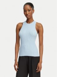 HUGO Top Sarepla 50539890 Niebieski jasny Slim Fit. Niebieskie topy damskie Hugo, s, bez wzorów, z syntetyku, bez ramiączek. Za 449.99 zł.