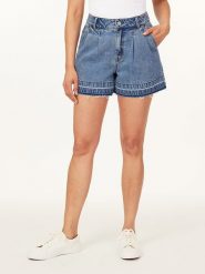 Scotch & Soda Szorty dżinsowe w kolorze niebieskim rozmiar: W26. Niebieskie szorty damskie Scotch & Soda, bez wzorów, z podwyższonym stanem. Za 127.35 zł.
