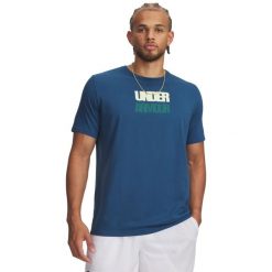 T-Shirt męski Under Armour UA M Block Logo SS 6009250. Niebieskie t-shirty męskie Under Armour, l, bez wzorów, z bawełny, bez kołnierzyka. Za 161.00 zł.